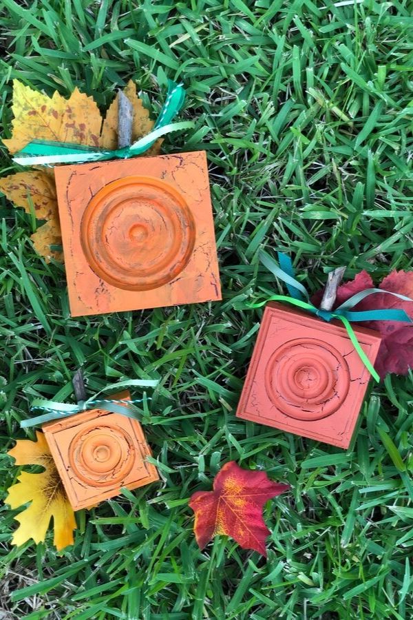 painted wooden pumpkins