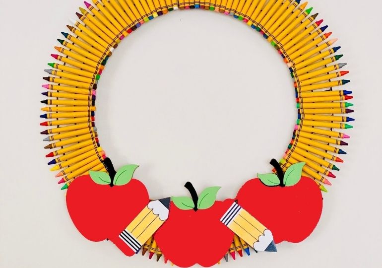 crayon wreath hanging