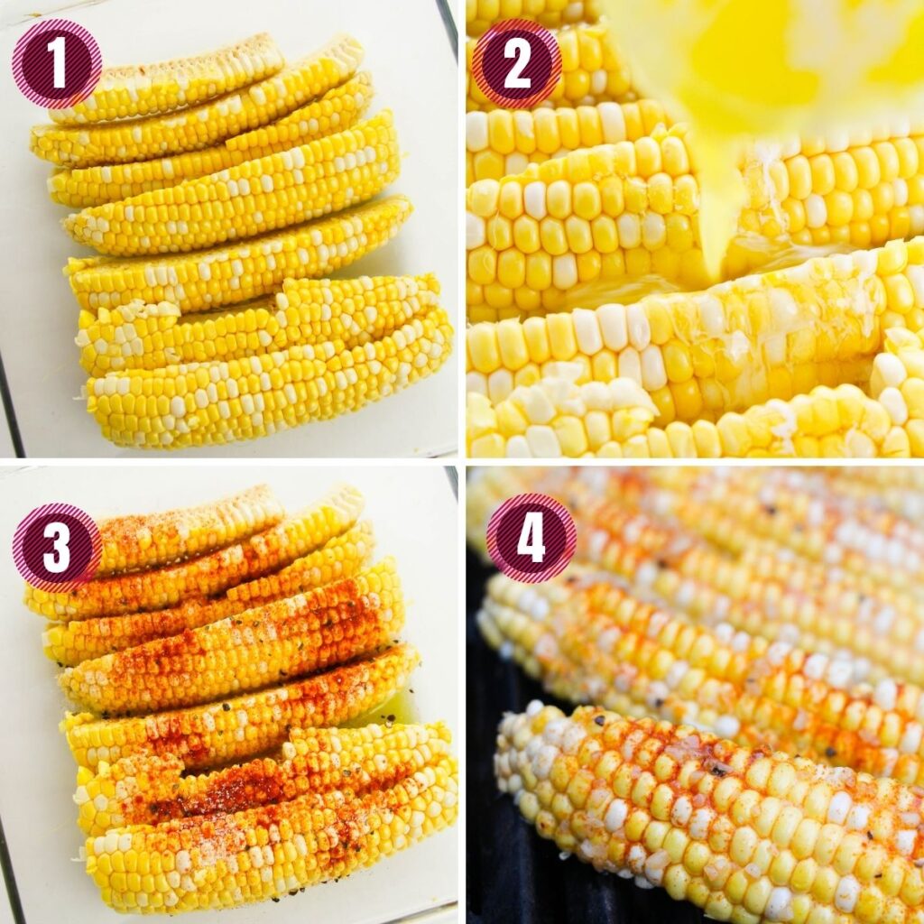 collage of images on how to make corn ribs