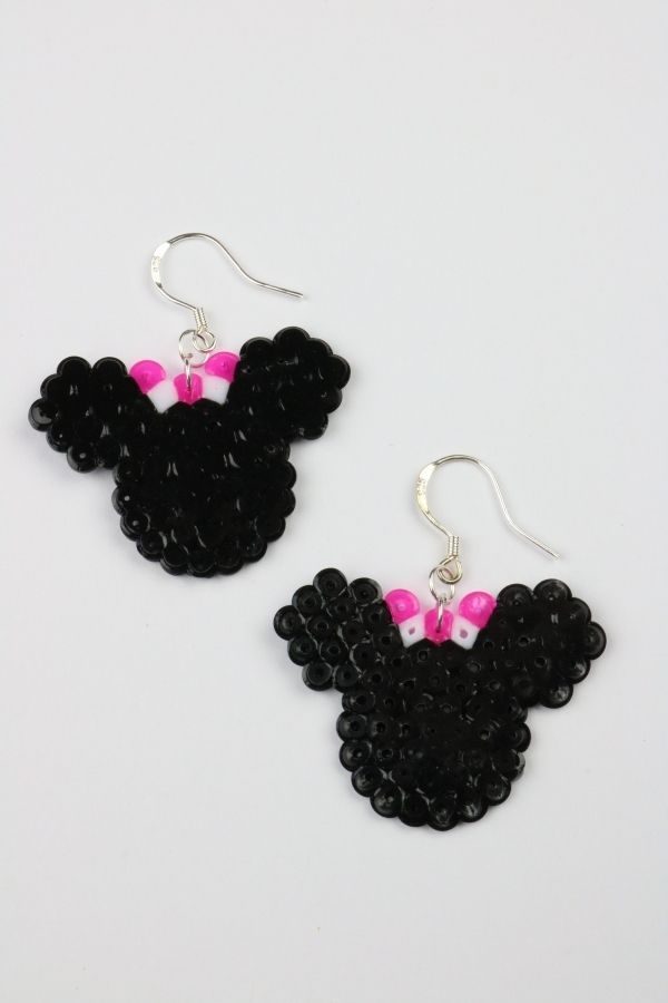 Perler Bead Minnie Mouse Earrings Tutorial