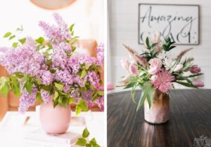 spring arrangements on table