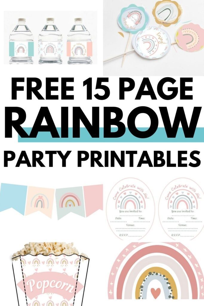 Rainbow Party Rainbow Birthday Rainbow Party Printables Pastel Rainbow  Party Rainbow Birthday Decorations instant Download 